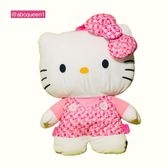 Hello Kitty Handbags - firm price NWT Hello Kitty Plush Backpack pink and white